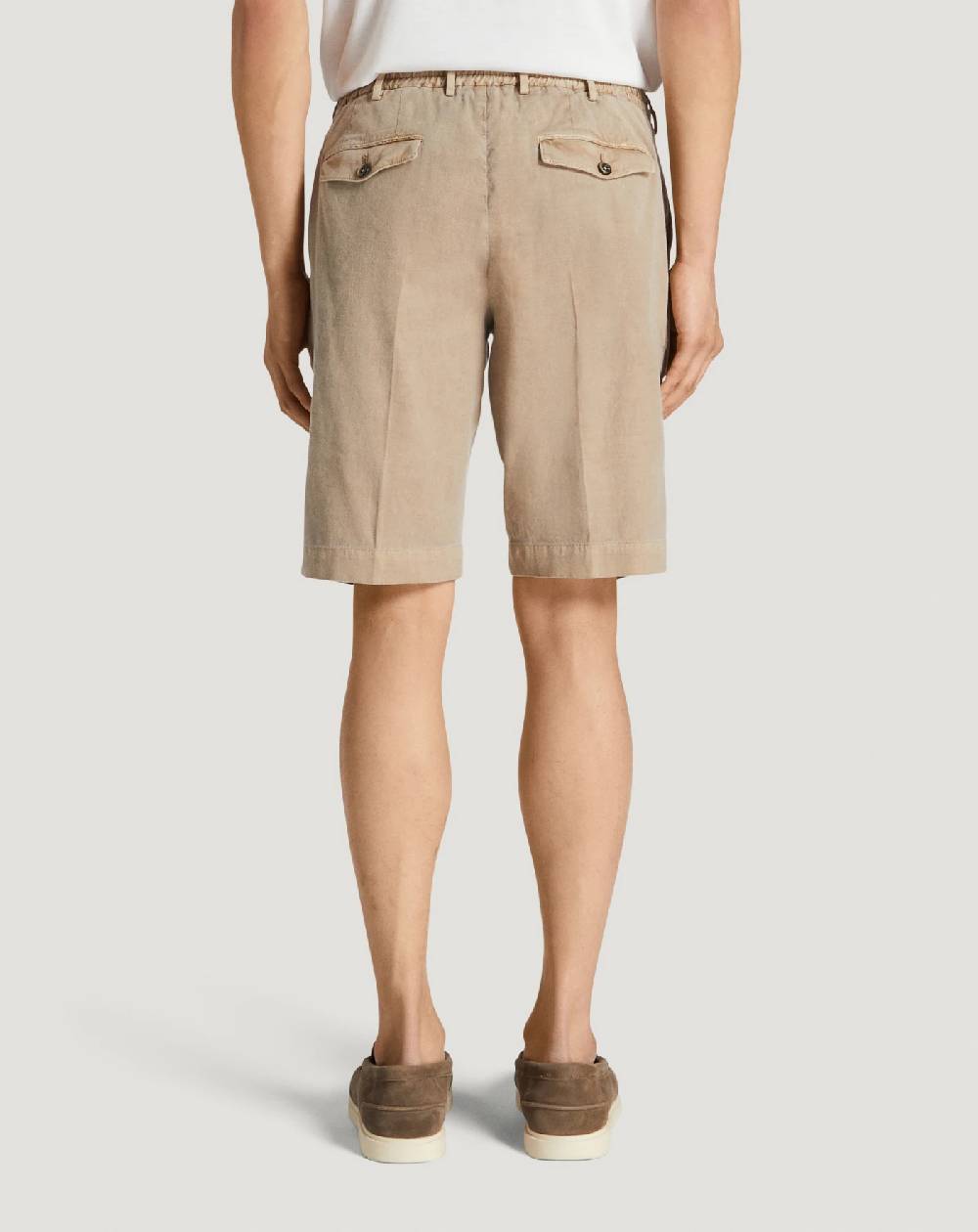 Pt Torino Bermuda in lino stretch délavé Outlet