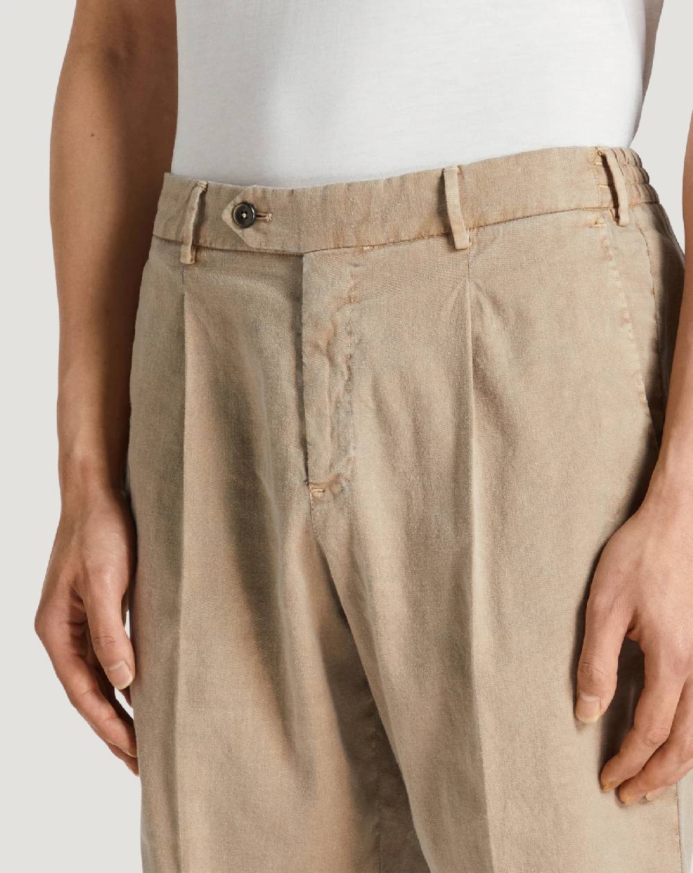 Pt Torino Bermuda in lino stretch délavé Outlet