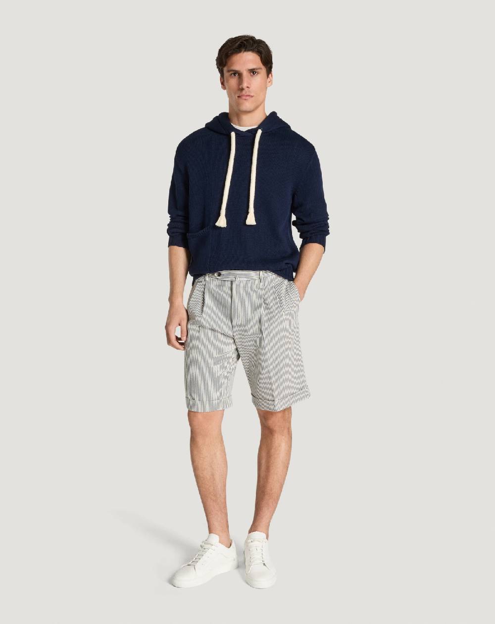 Pt Torino Bermuda in cotone a righe In Vendita