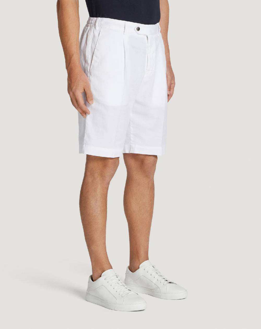 Pt Torino Bermuda in lino stretch délavé Saldi
