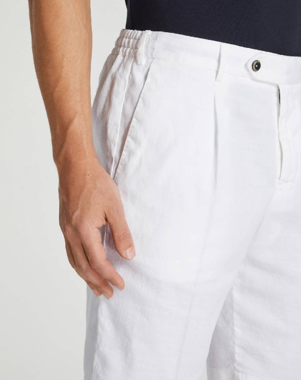 Pt Torino Bermuda in lino stretch délavé Saldi