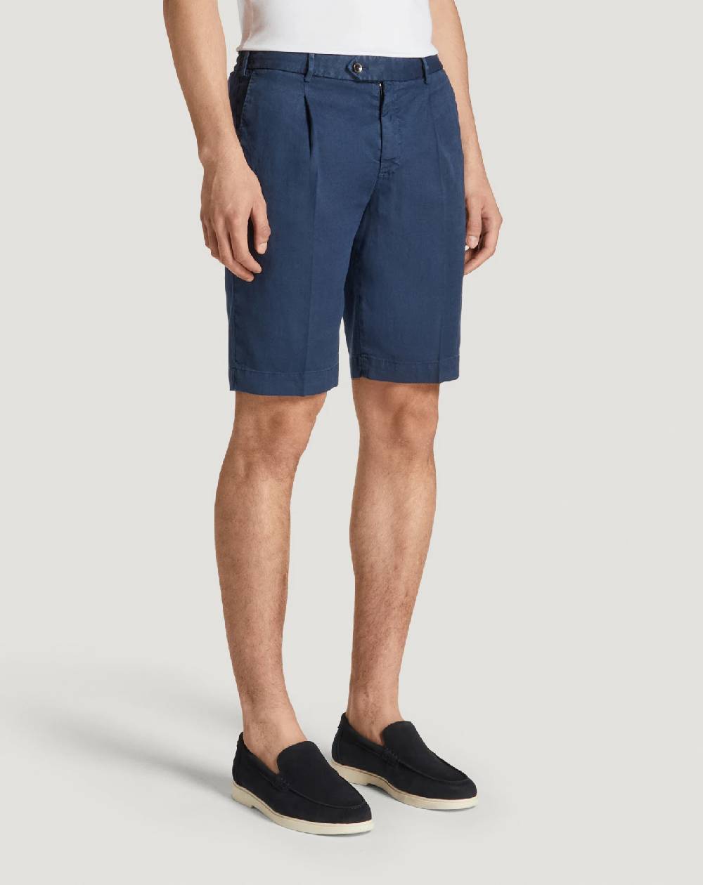 Pt Torino Bermuda in lino stretch délavé Hotsell