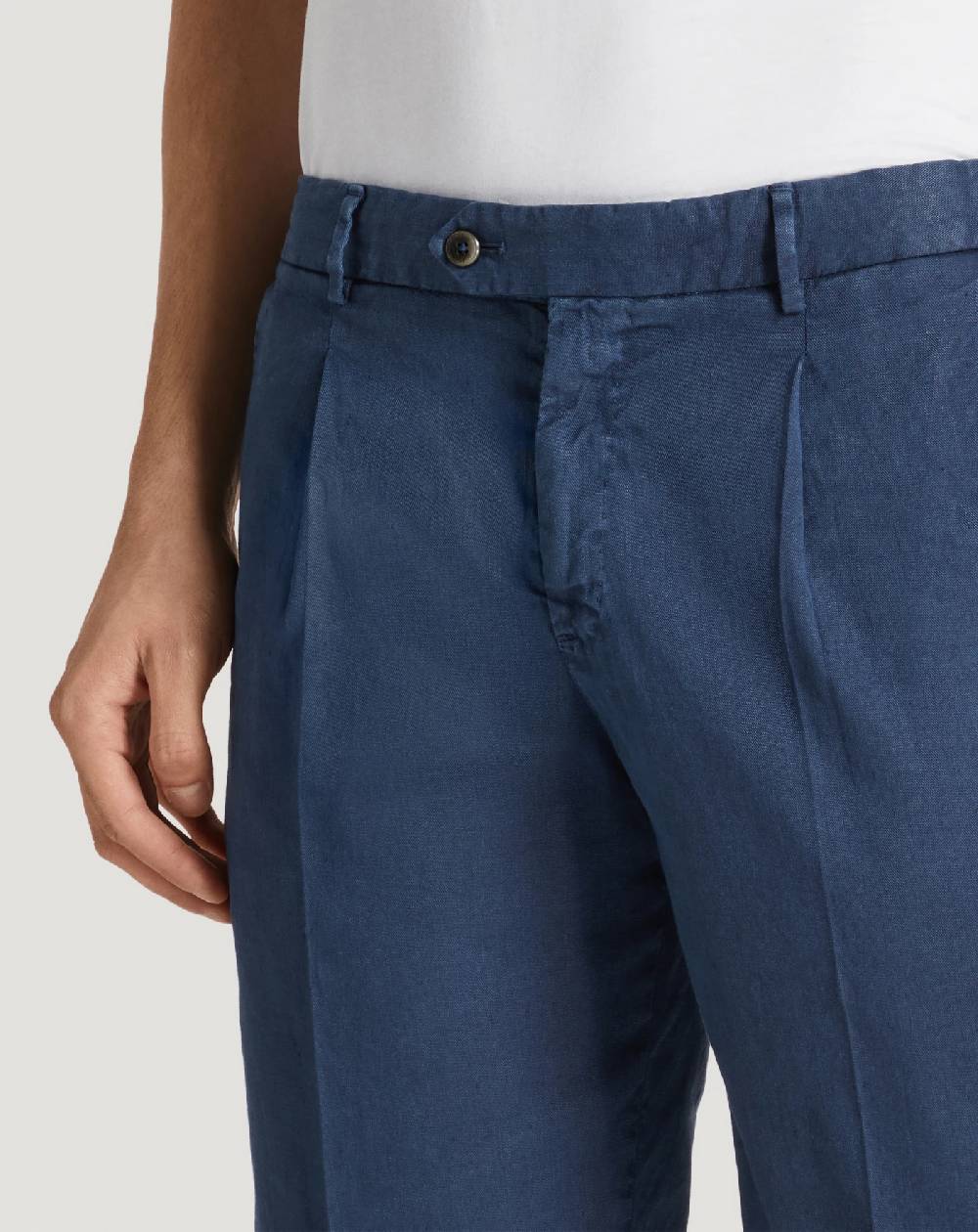 Pt Torino Bermuda in lino stretch délavé Hotsell