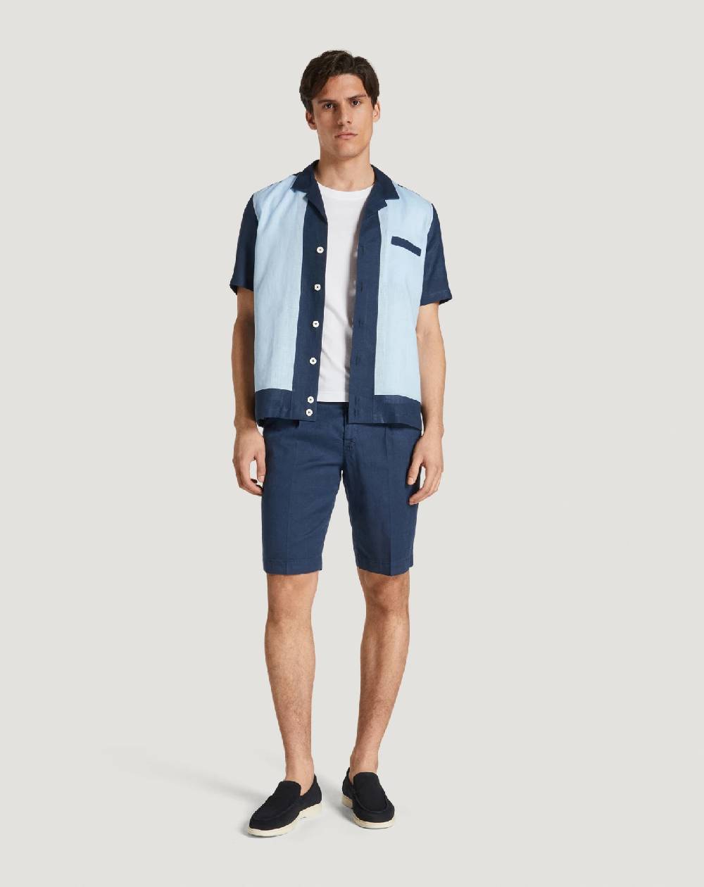 Pt Torino Bermuda in lino stretch délavé Hotsell