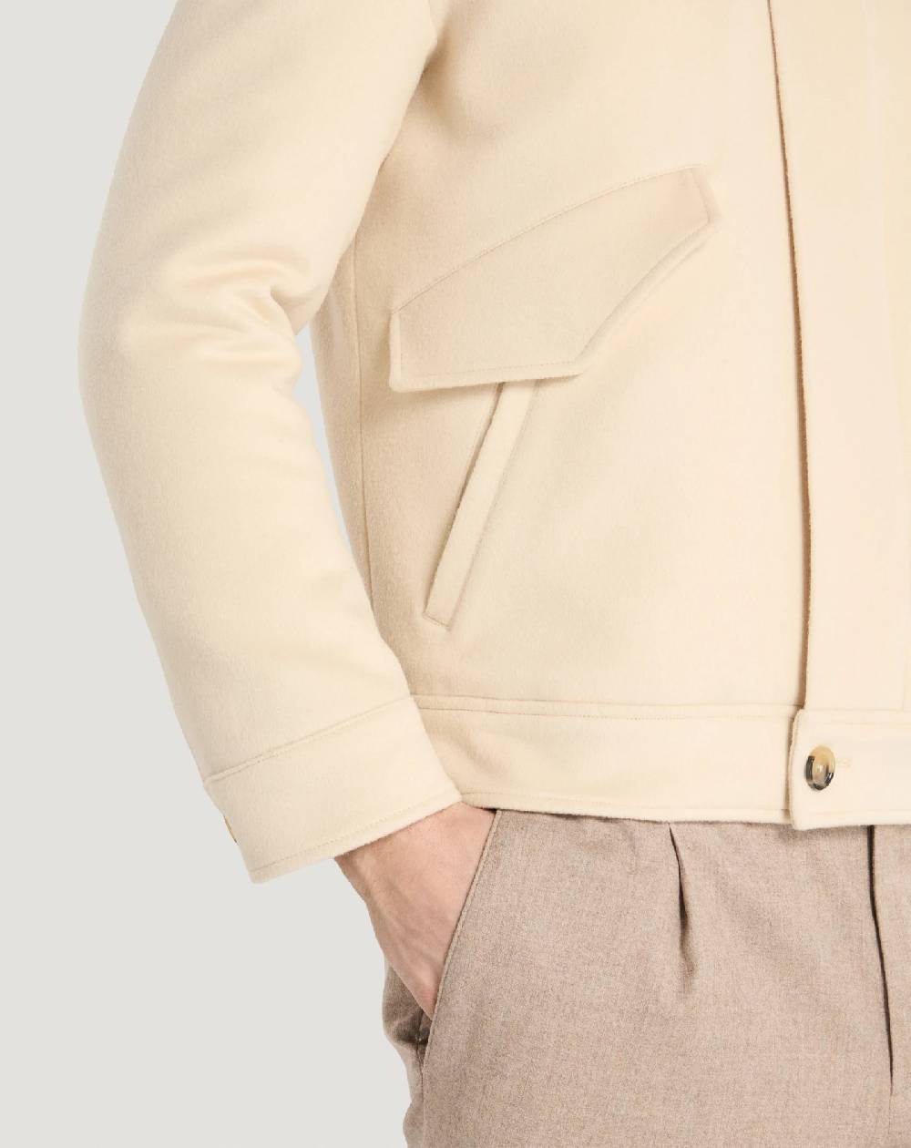 Pt Torino Giacca trucker in drap di lana e cachemire Prezzo di fabbrica