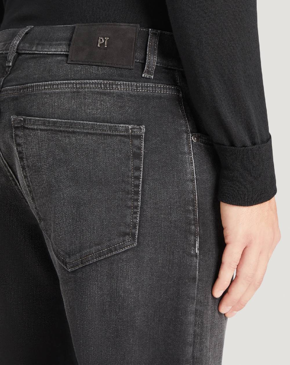 Pt Torino Jeans Breakbeat in black denim double Offerta temporanea