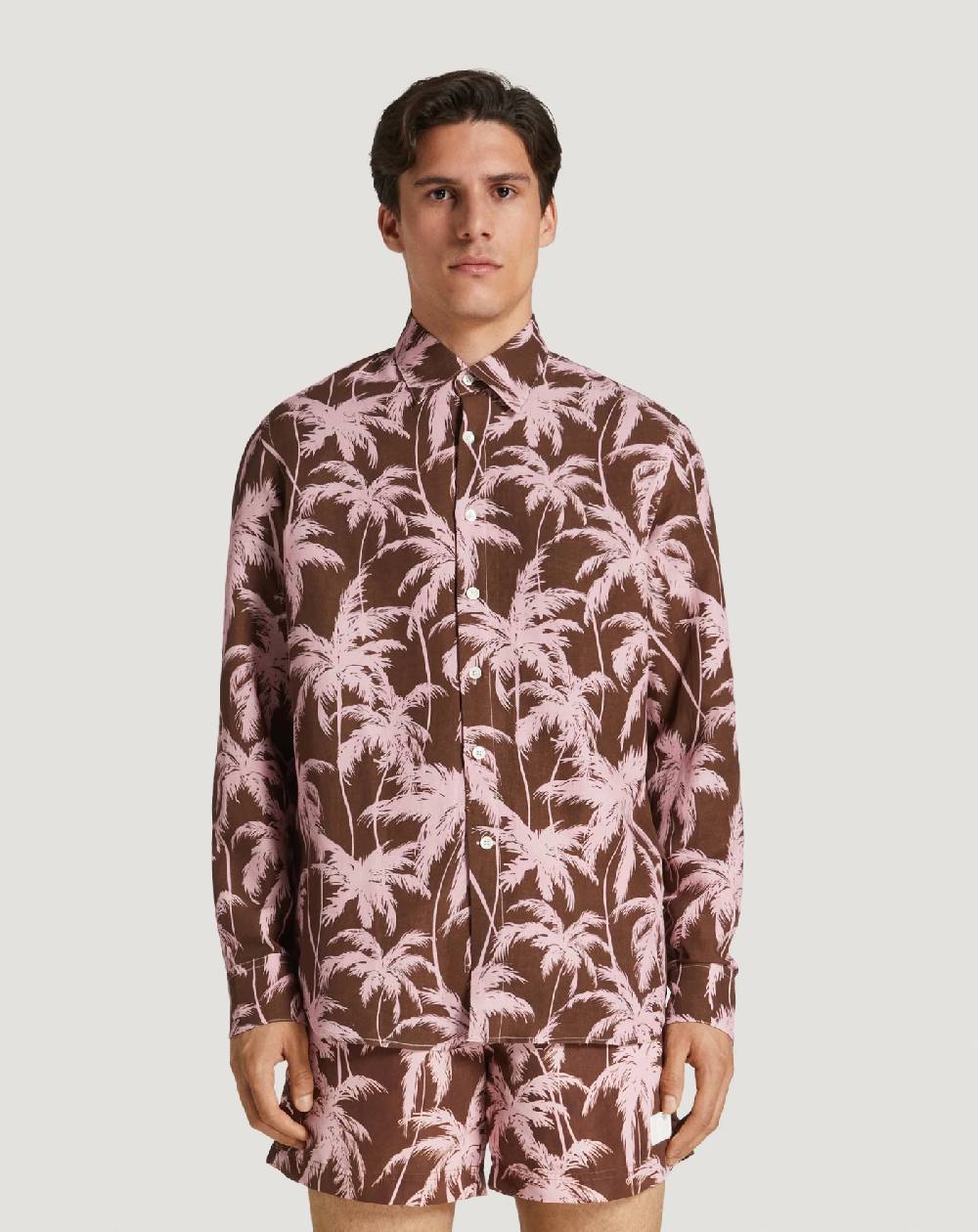 Pt Torino Camicia in twill di lino Sconti VIP