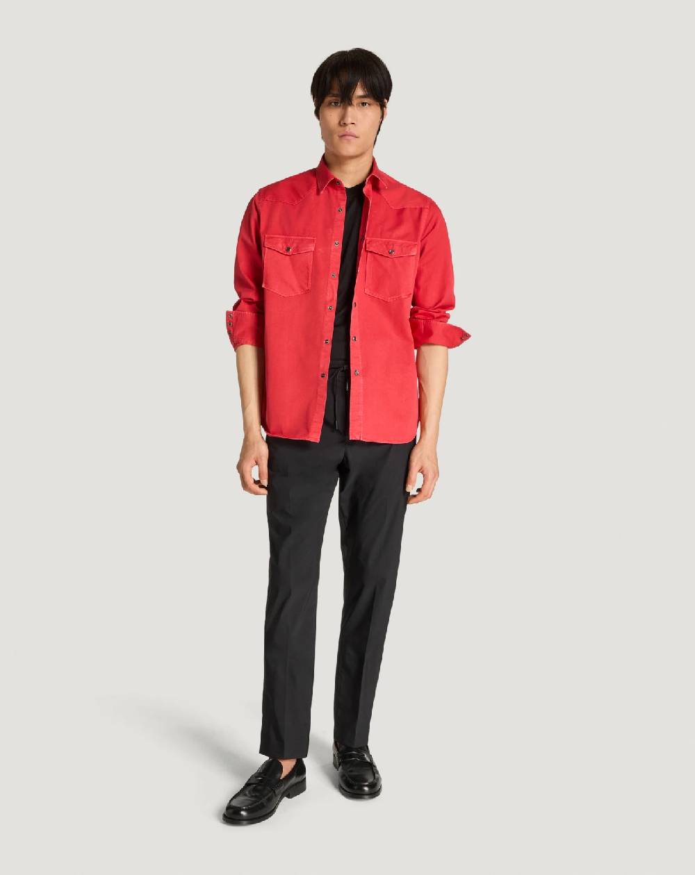 Pt Torino Camicia in gabardina di cotone Discount Store per i nuovi prodotti