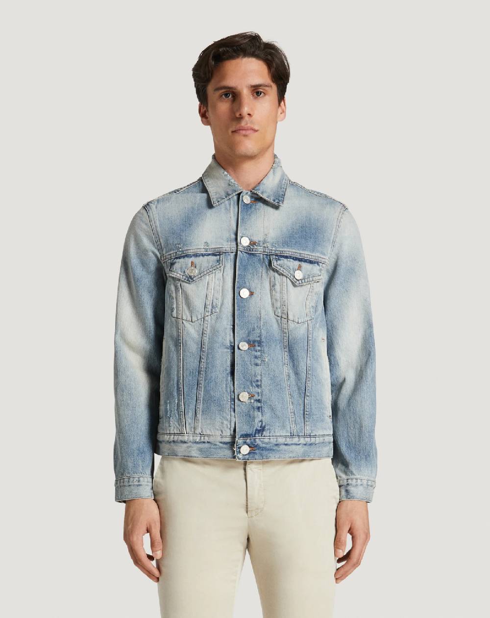Pt Torino Giacca in denim con ricamo Prezzo di fabbrica