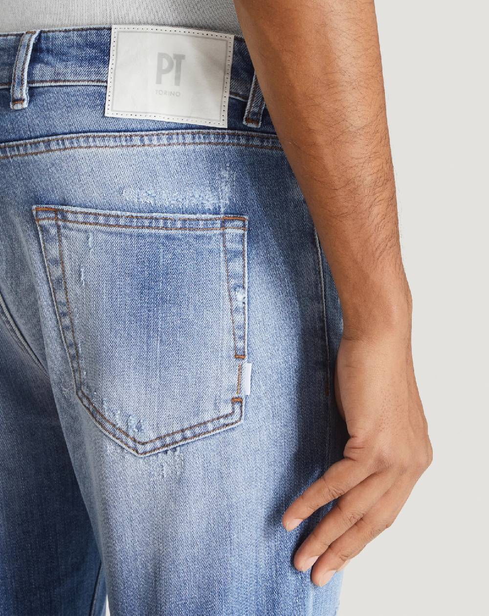 Pt Torino Jeans Rock in denim organico stretch Vendita calda