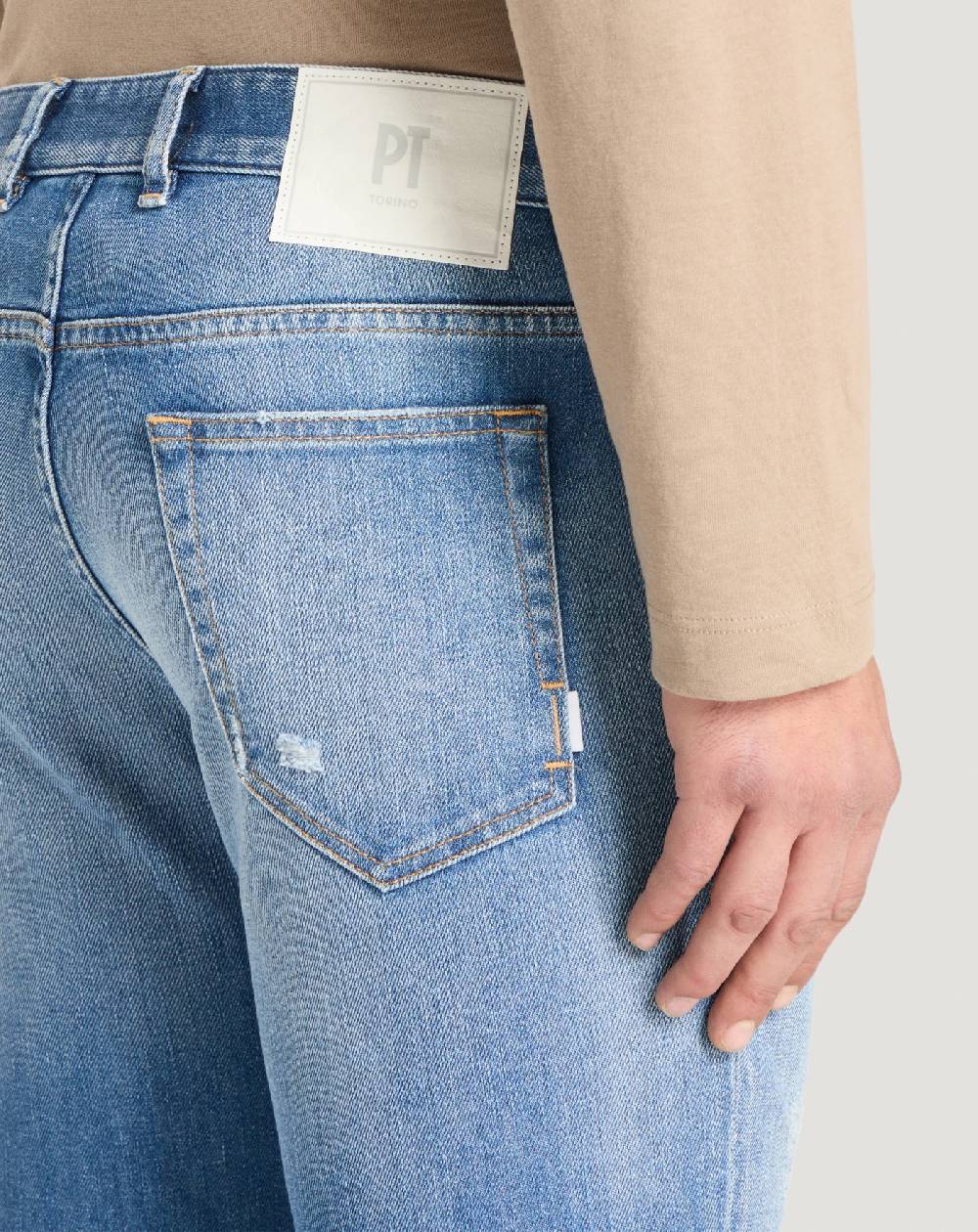 Pt Torino Jeans Reggae in denim stretch indigo Offerte giornaliere