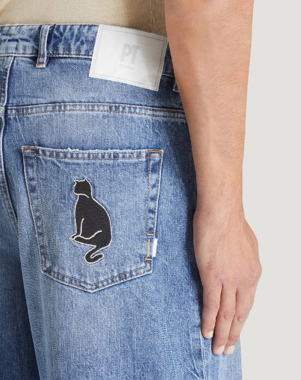 Pt Torino Jeans Skater in denim vintage Offerta settimanale