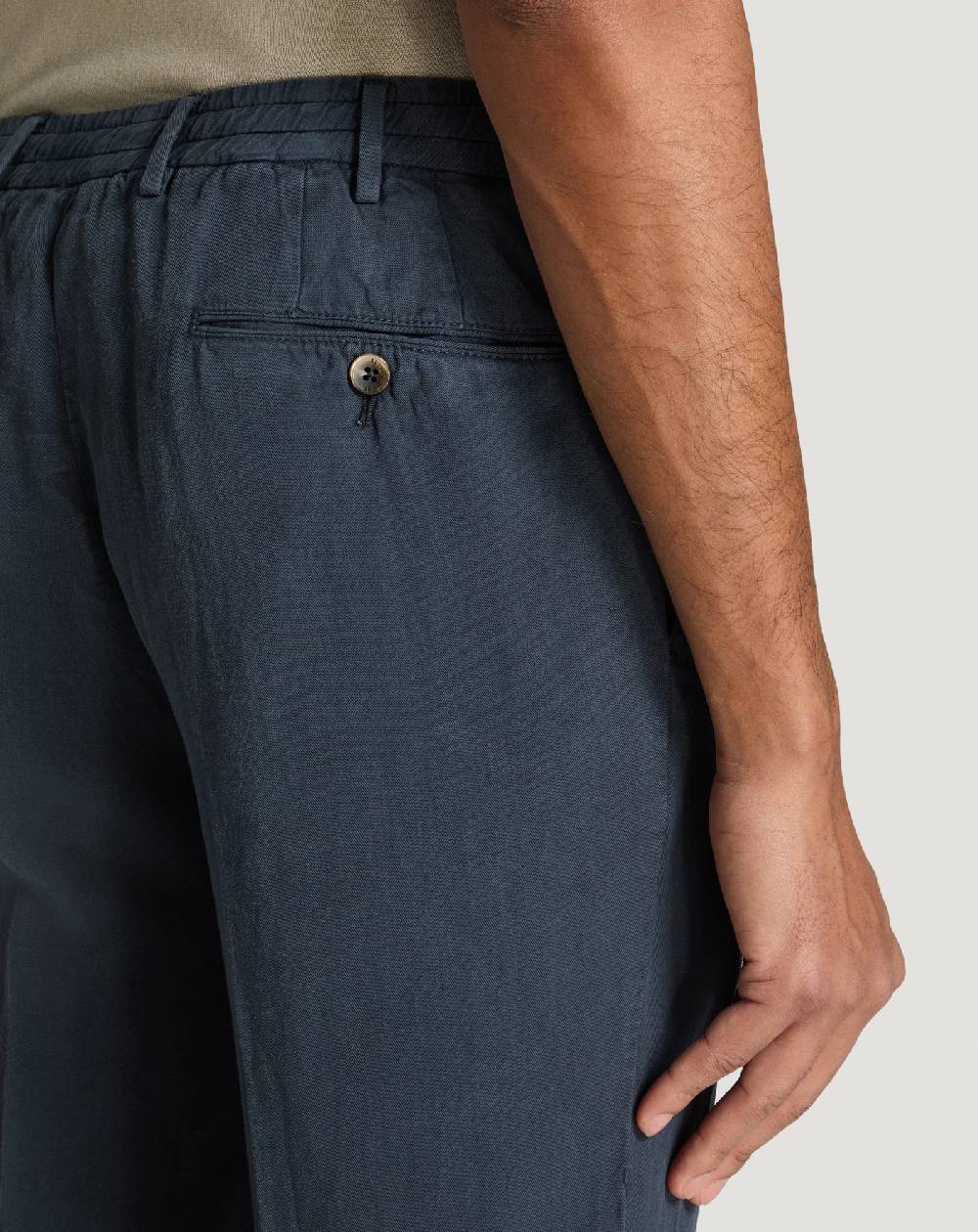 Pt Torino Pantaloni Slim in cotone e lino batavia Sostegno trimestrale
