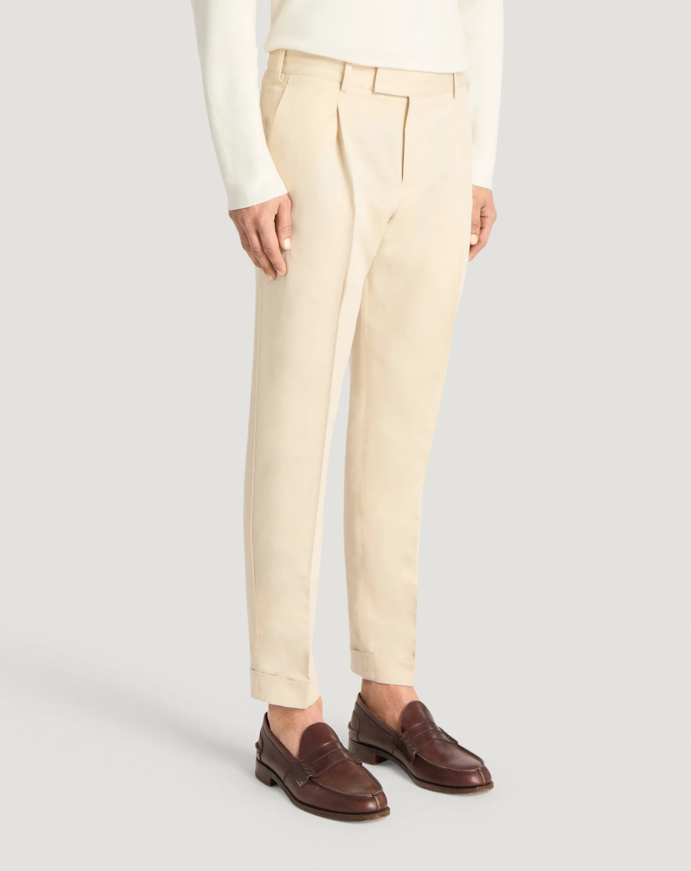 Pt Torino Pantaloni Rebel in gabardina di cotone e lino Black Friday Prezzi