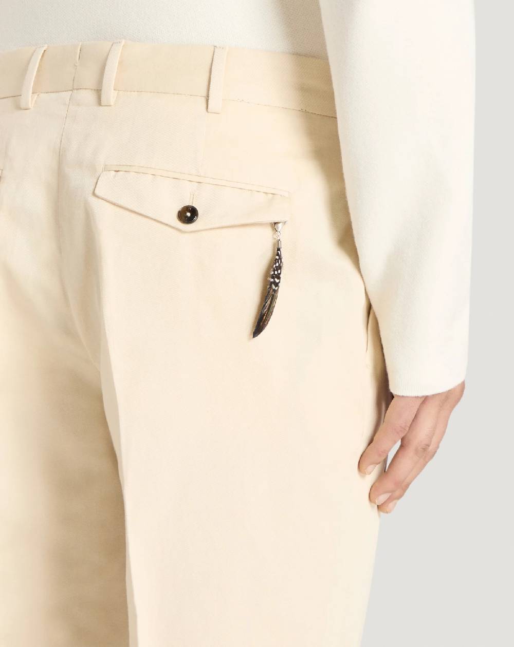 Pt Torino Pantaloni Rebel in gabardina di cotone e lino Black Friday Prezzi