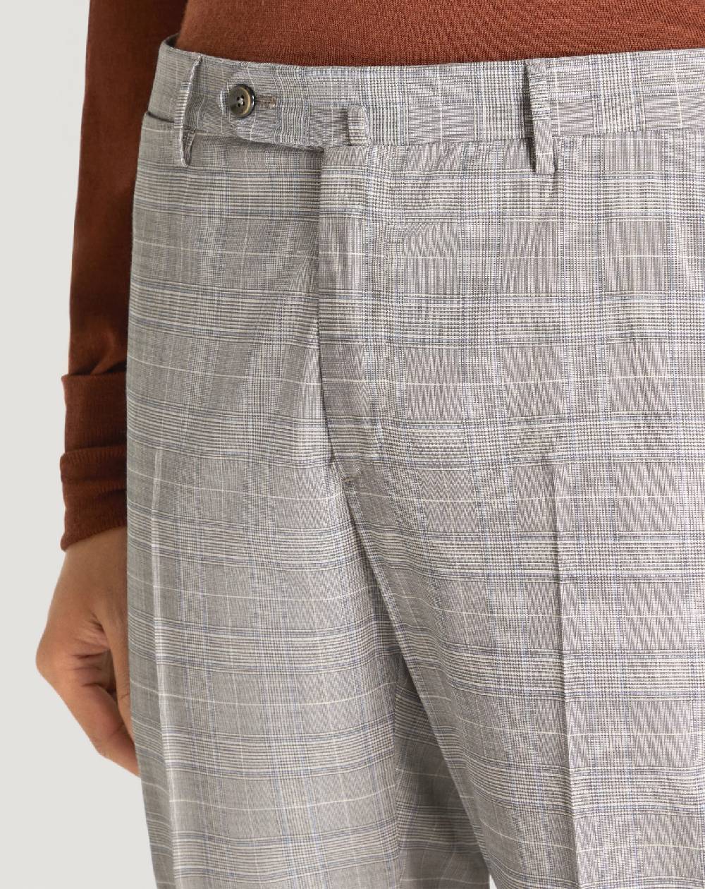 Pt Torino Pantaloni Superslim in tecno lana a quadri Vendita Economica