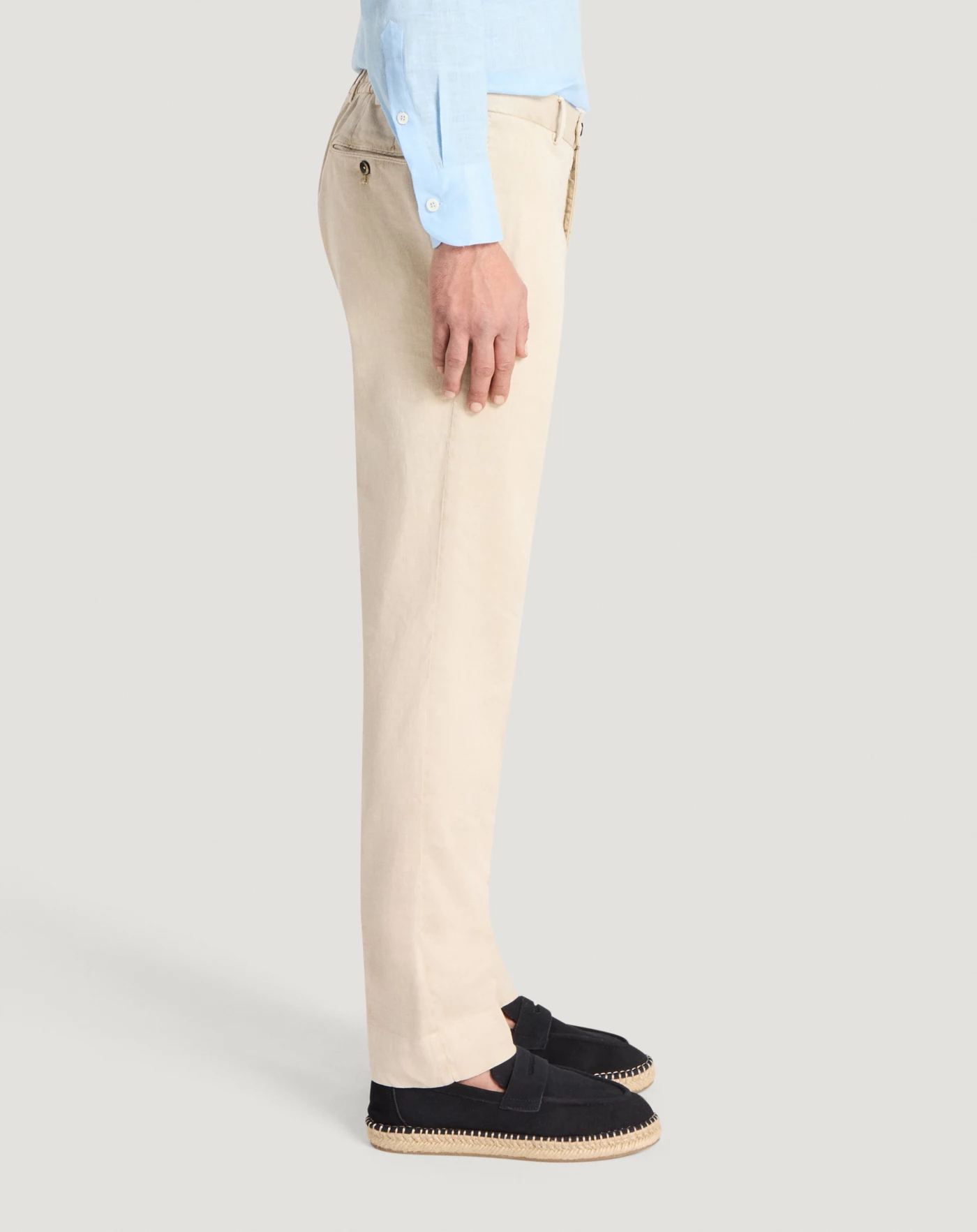 Pt Torino Pantaloni Slim in lino stretch délavé Offerta esclusiva