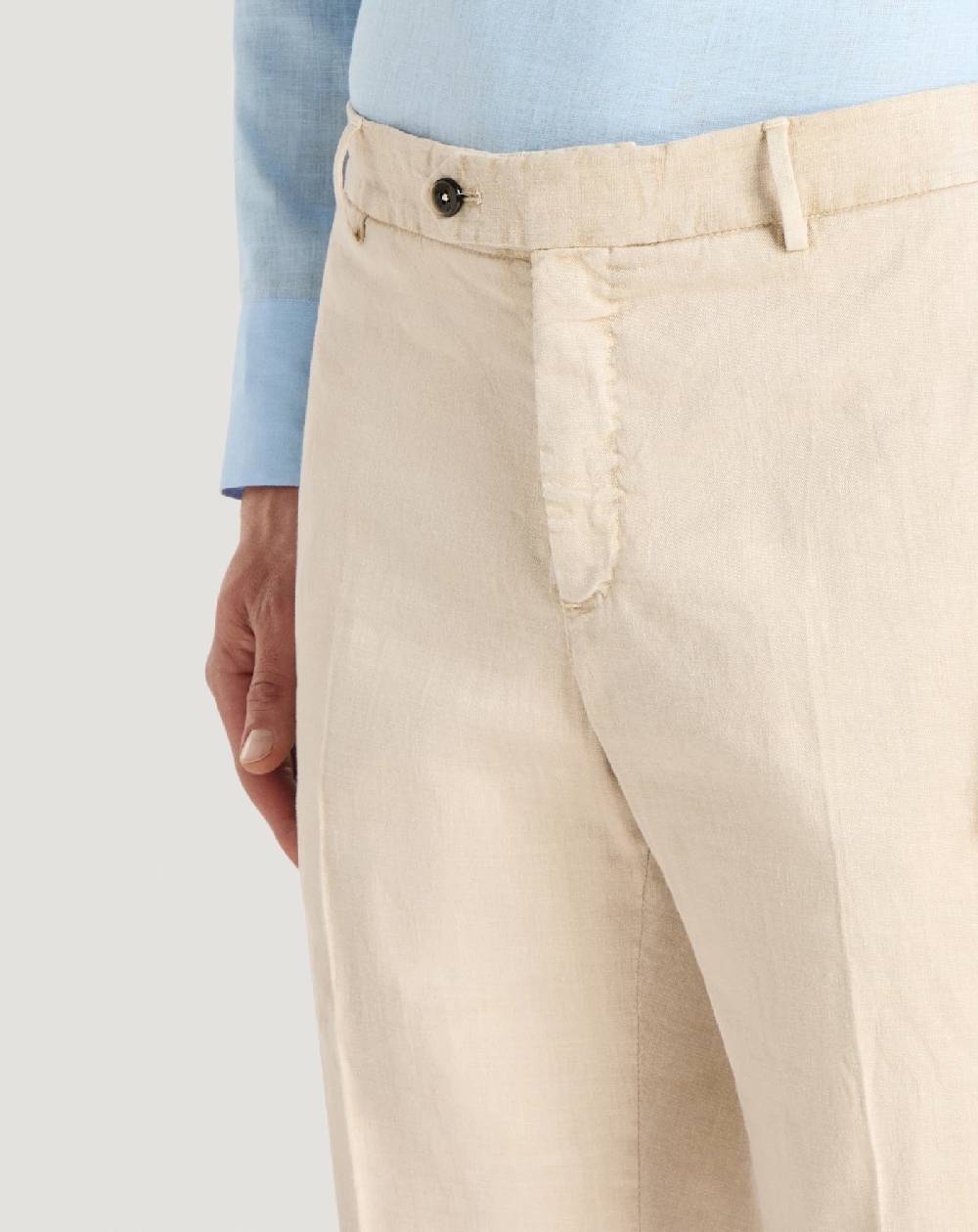 Pt Torino Pantaloni Slim in lino stretch délavé Offerta esclusiva