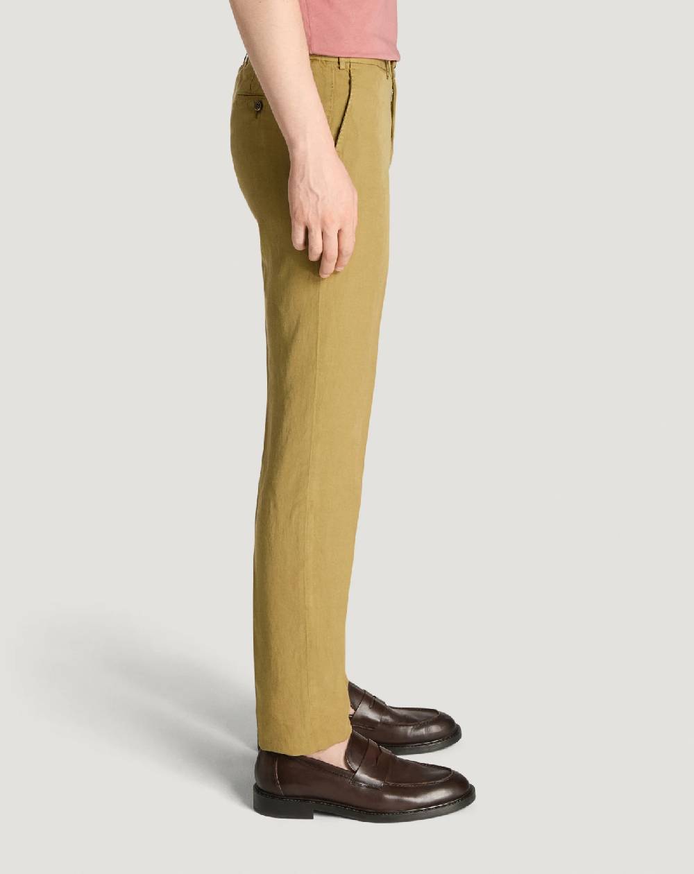 Pt Torino Pantaloni Slim in cotone e lino batavia Offerta natalizia