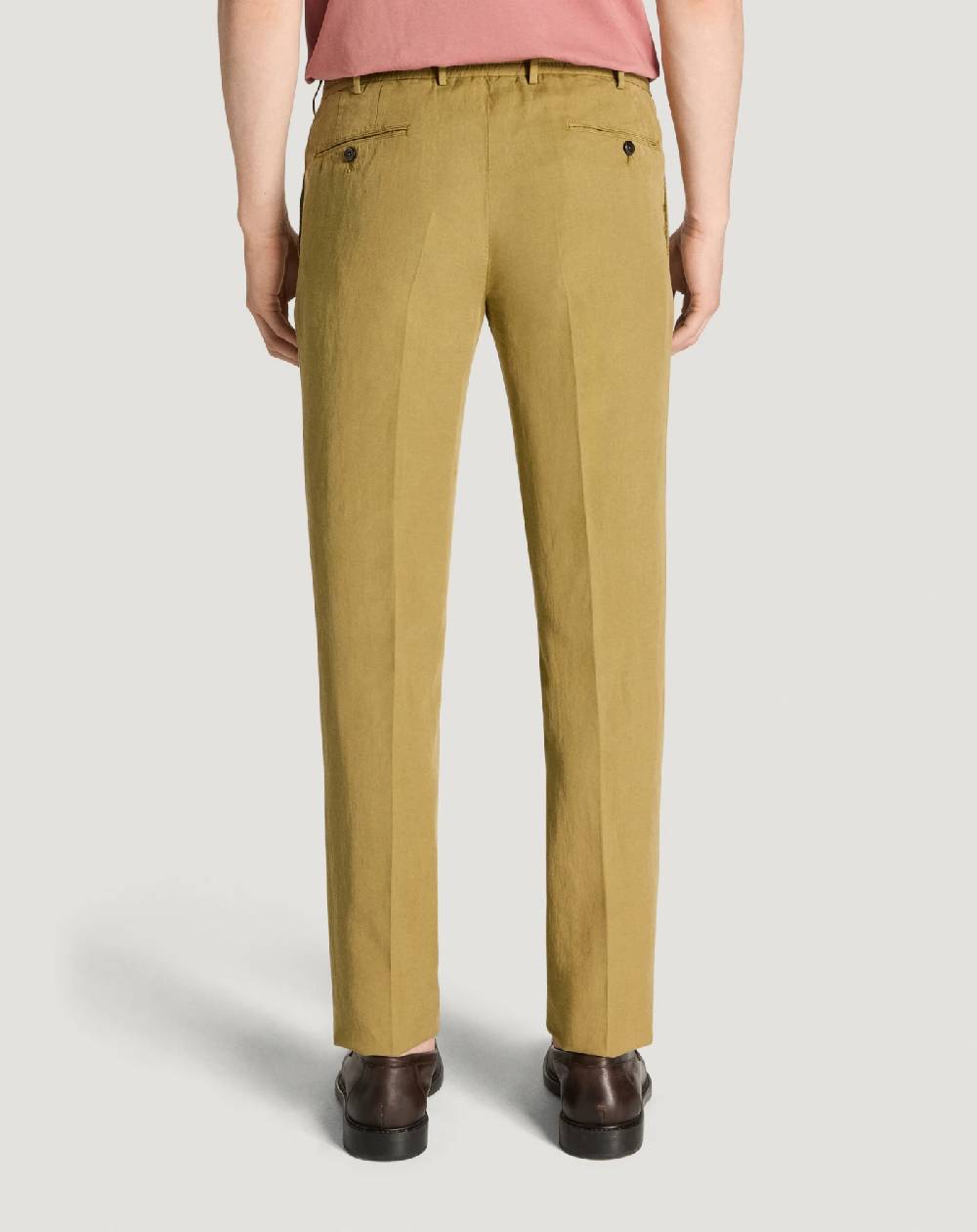 Pt Torino Pantaloni Slim in cotone e lino batavia Offerta natalizia