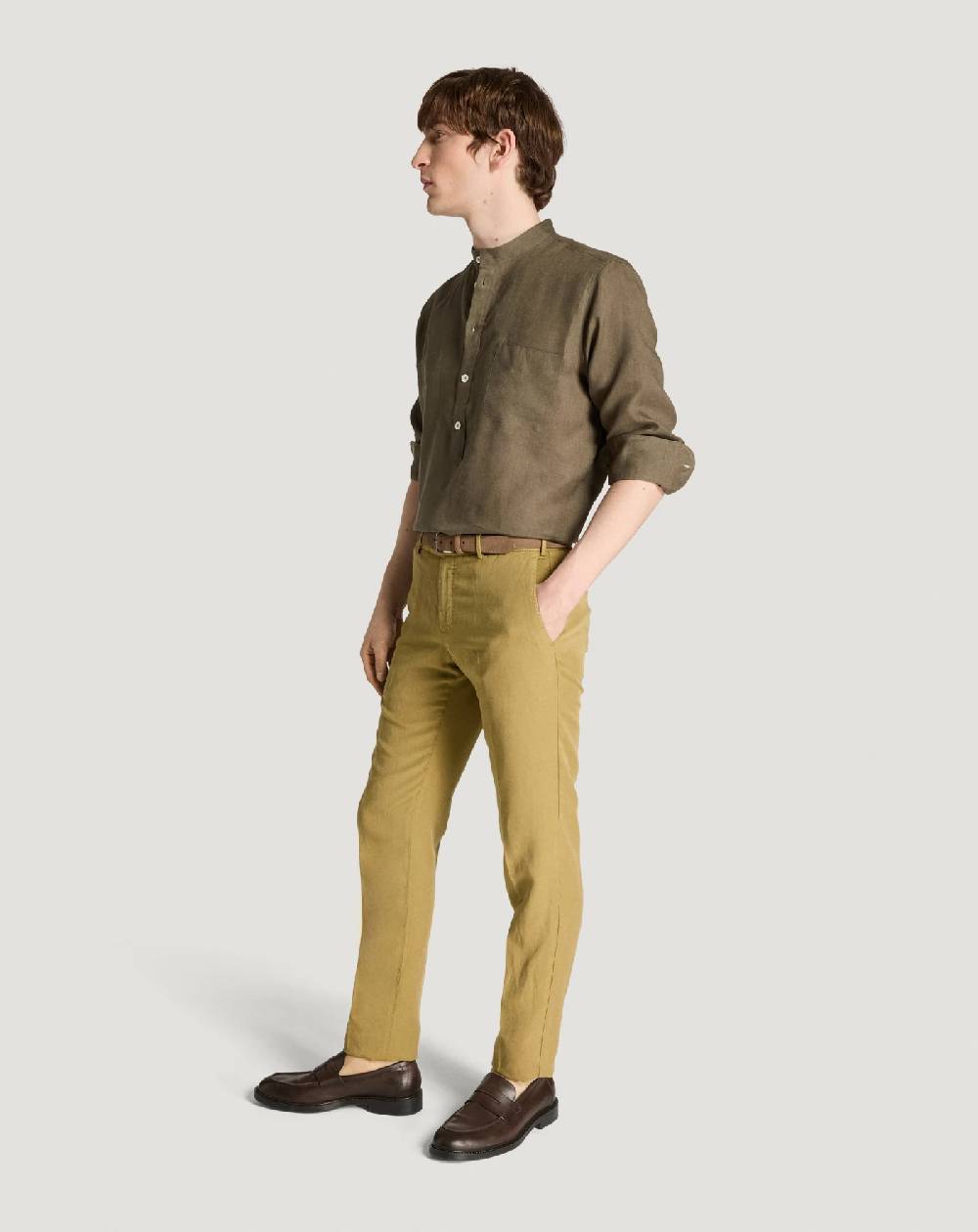 Pt Torino Pantaloni Slim in cotone e lino batavia Offerta natalizia