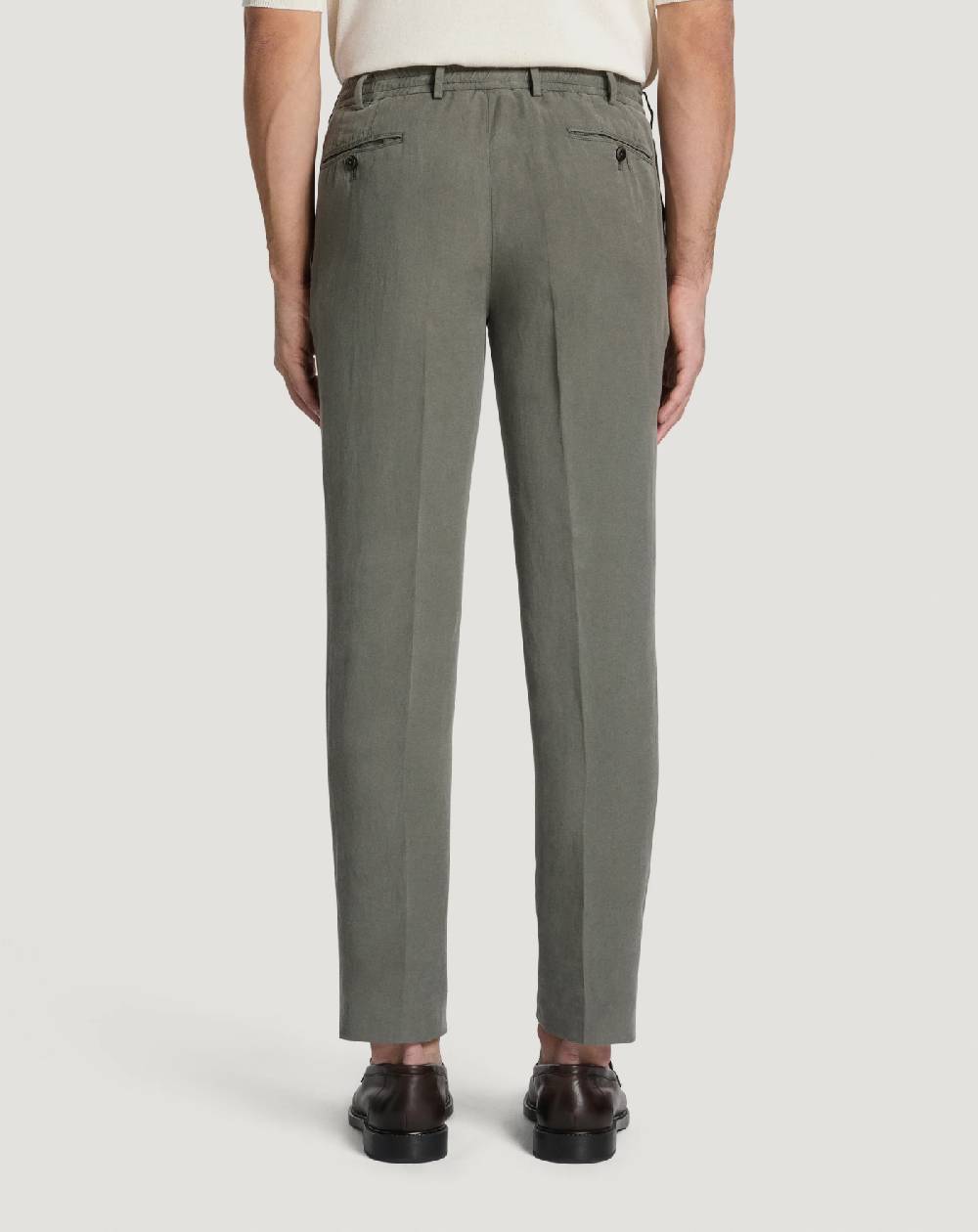 Pt Torino Pantaloni Slim in cotone e lino batavia Offerta Giorno del Papà
