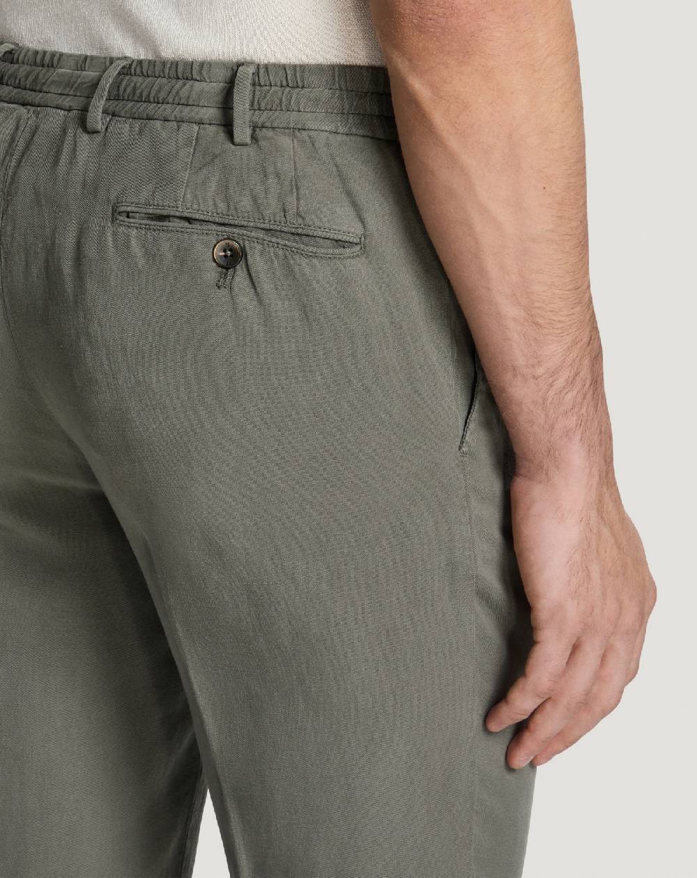 Pt Torino Pantaloni Slim in cotone e lino batavia Offerta Giorno del Papà