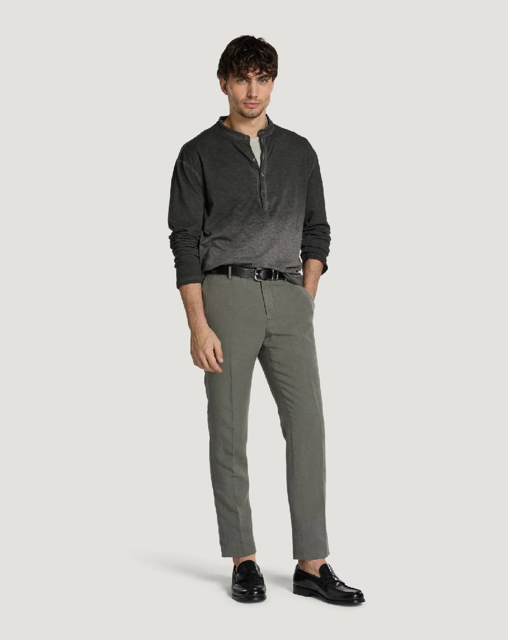 Pt Torino Pantaloni Slim in cotone e lino batavia Offerta Giorno del Papà