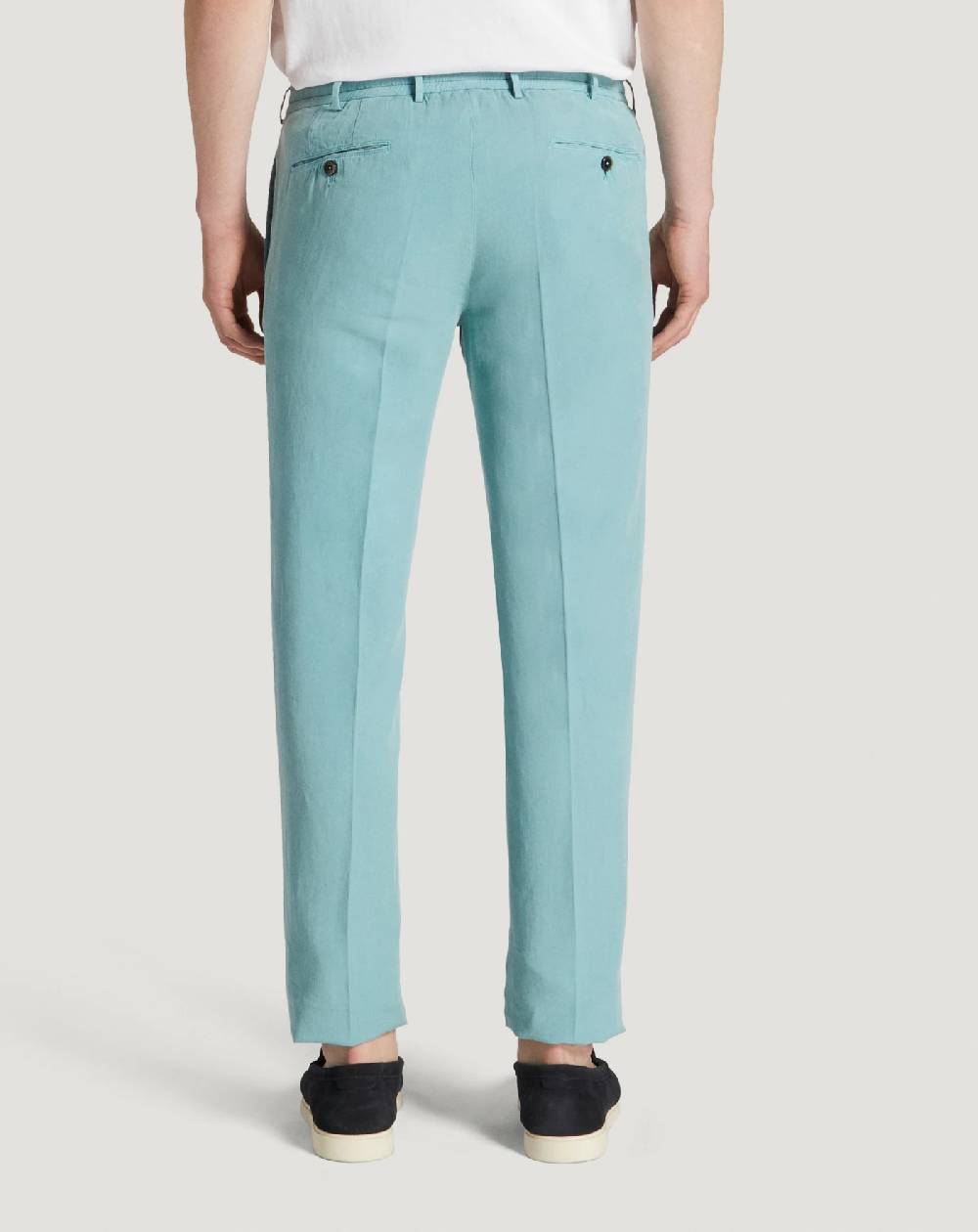 Pt Torino Pantaloni Slim in cotone e lino batavia Offerta San Valentino