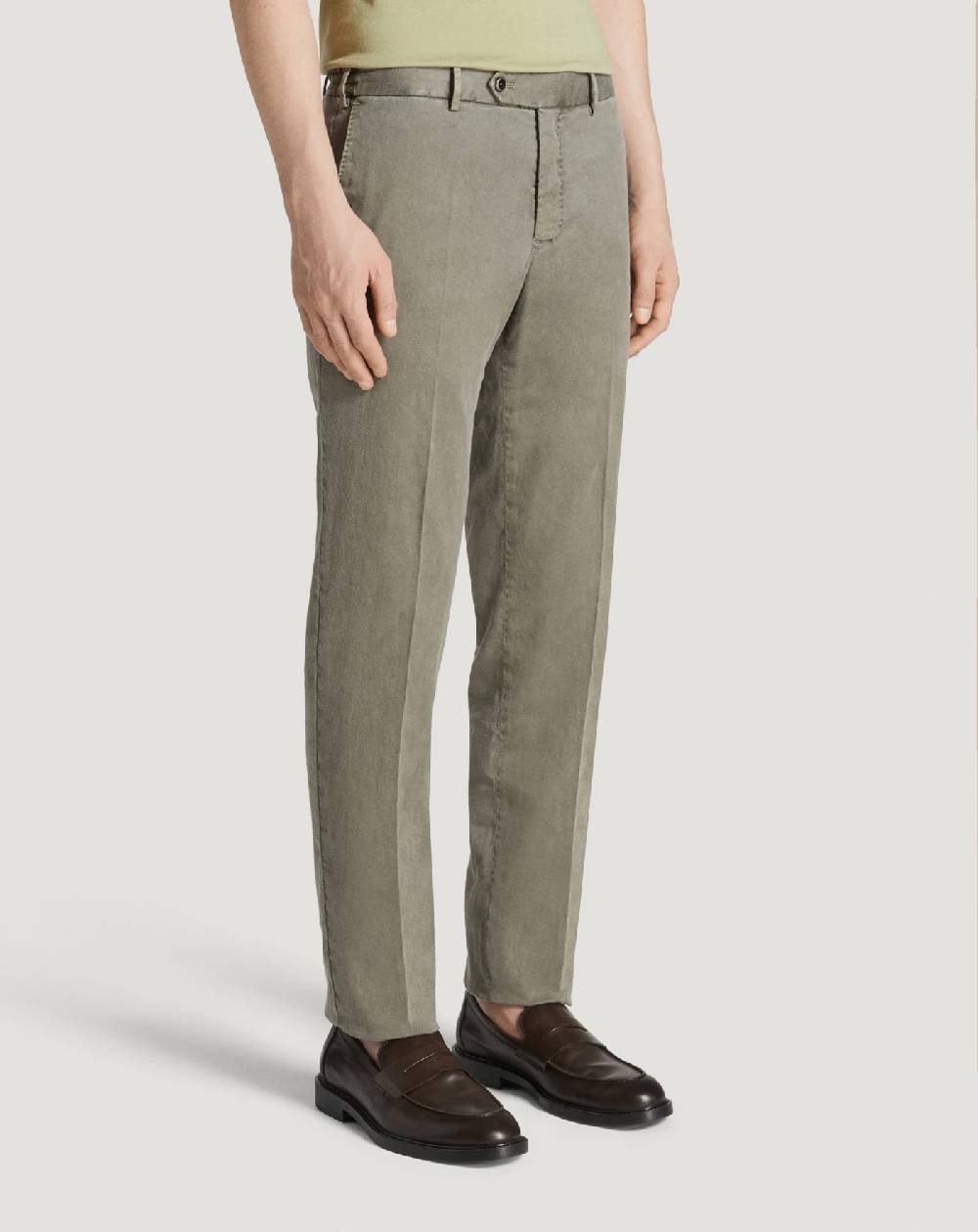 Pt Torino Pantaloni Slim in lino stretch délavé Offerta migliore