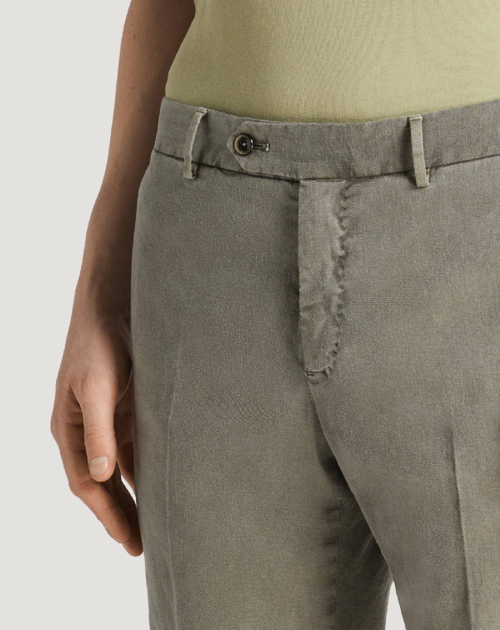 Pt Torino Pantaloni Slim in lino stretch délavé Offerta migliore