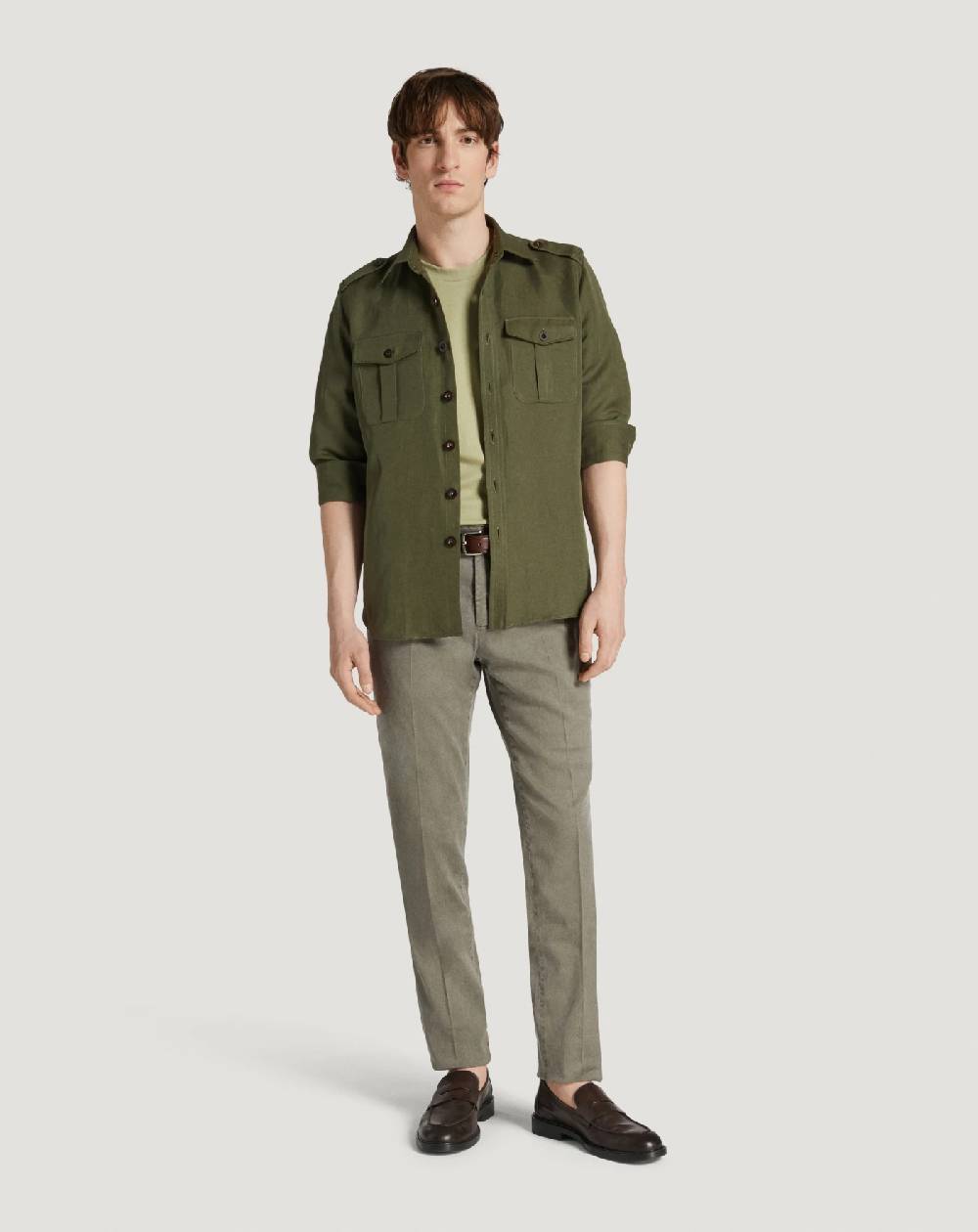 Pt Torino Pantaloni Slim in lino stretch délavé Offerta migliore