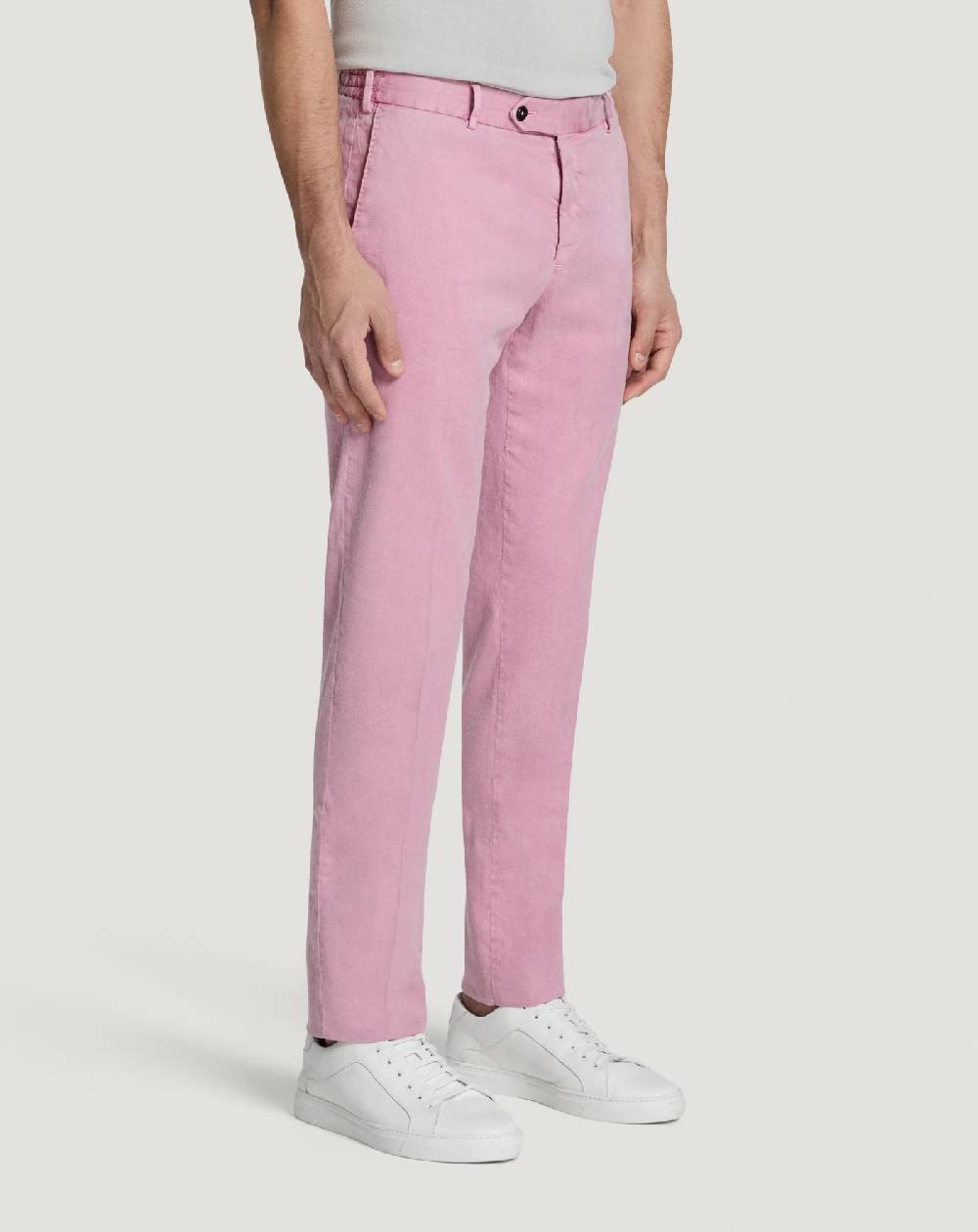 Pt Torino Pantaloni Slim in lino stretch délavé Online Outlet