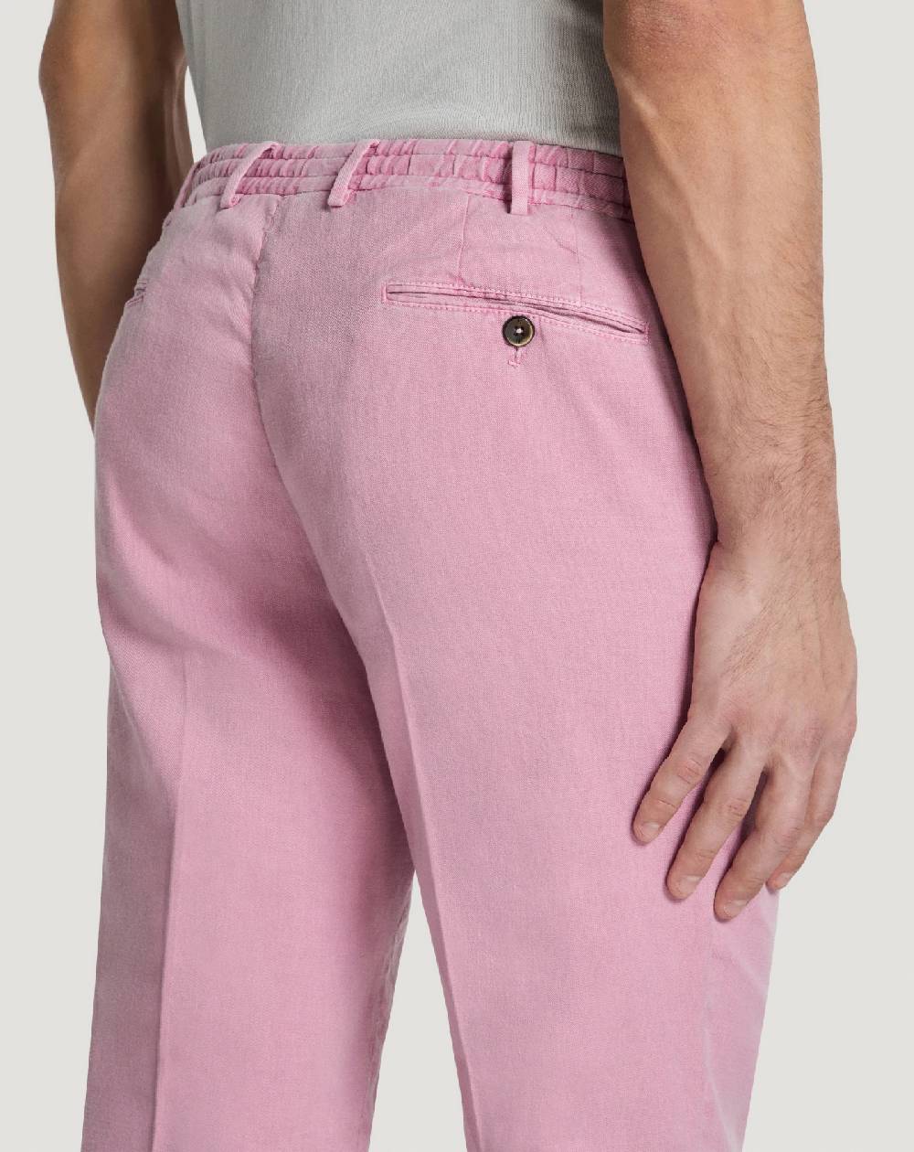Pt Torino Pantaloni Slim in lino stretch délavé Online Outlet