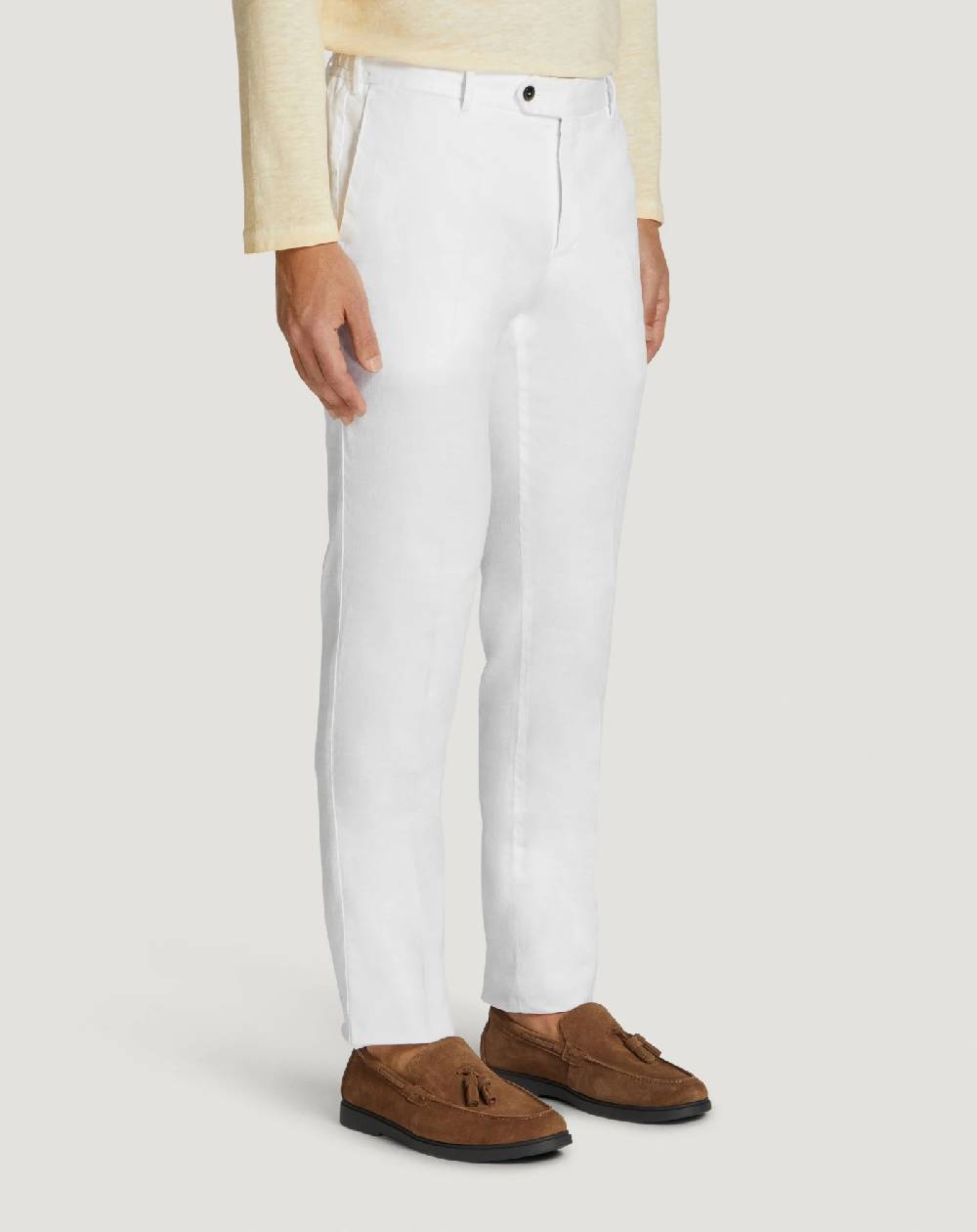 Pt Torino Pantaloni Slim in lino stretch délavé Grandi sconti