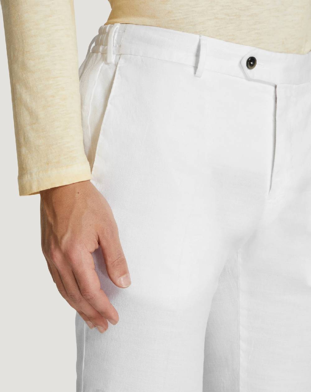 Pt Torino Pantaloni Slim in lino stretch délavé Grandi sconti