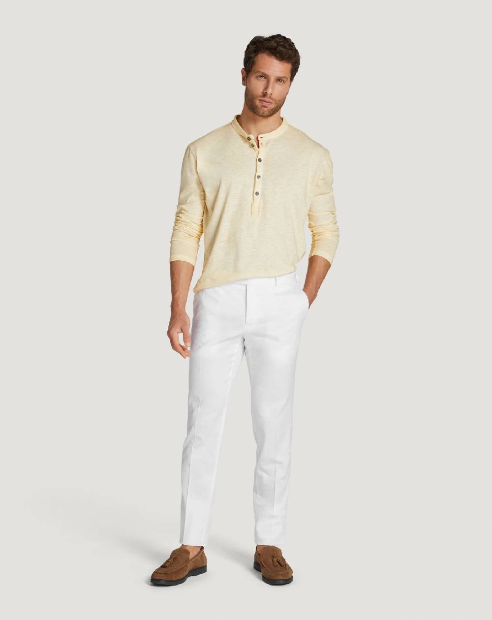 Pt Torino Pantaloni Slim in lino stretch délavé Grandi sconti