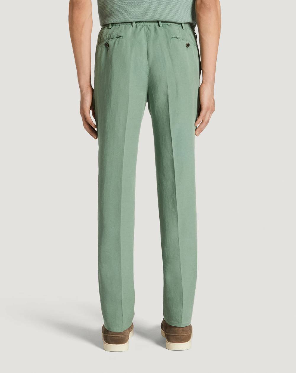 Pt Torino Pantaloni Slim in cotone e lino batavia Liquidazione