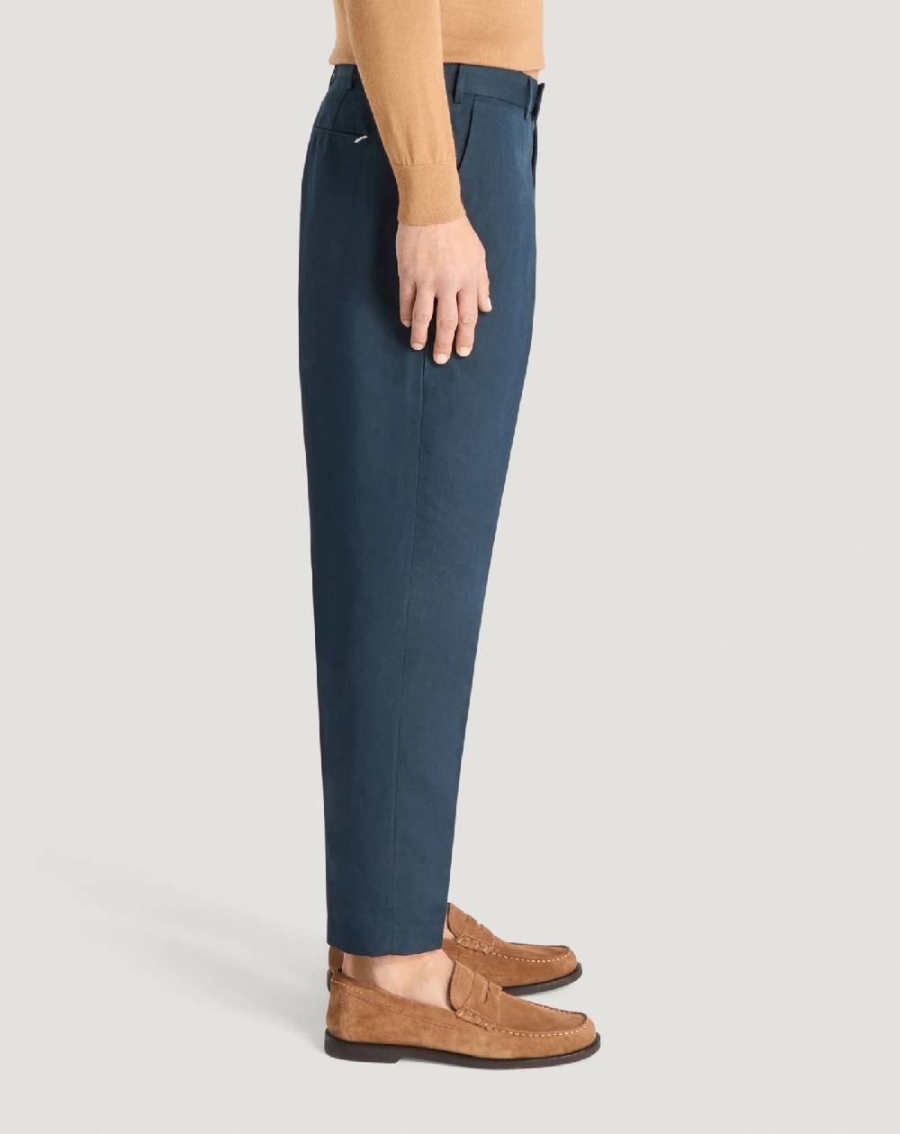 Pt Torino Pantaloni Rebel in gabardina di cotone e lino Black Friday Prezzi