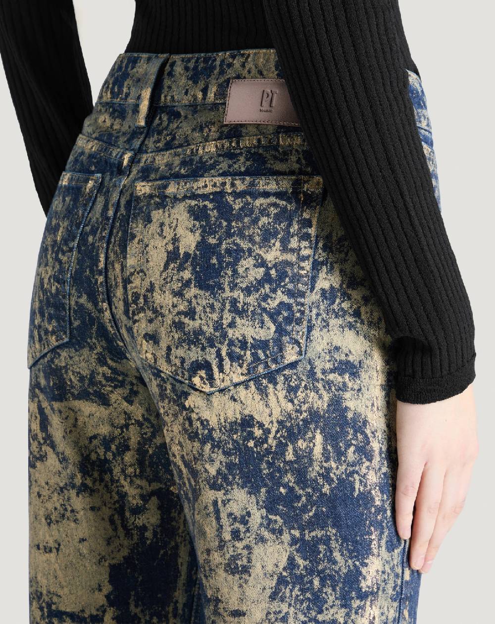 Pt Torino Jeans Alanis in denim di cotone Presa