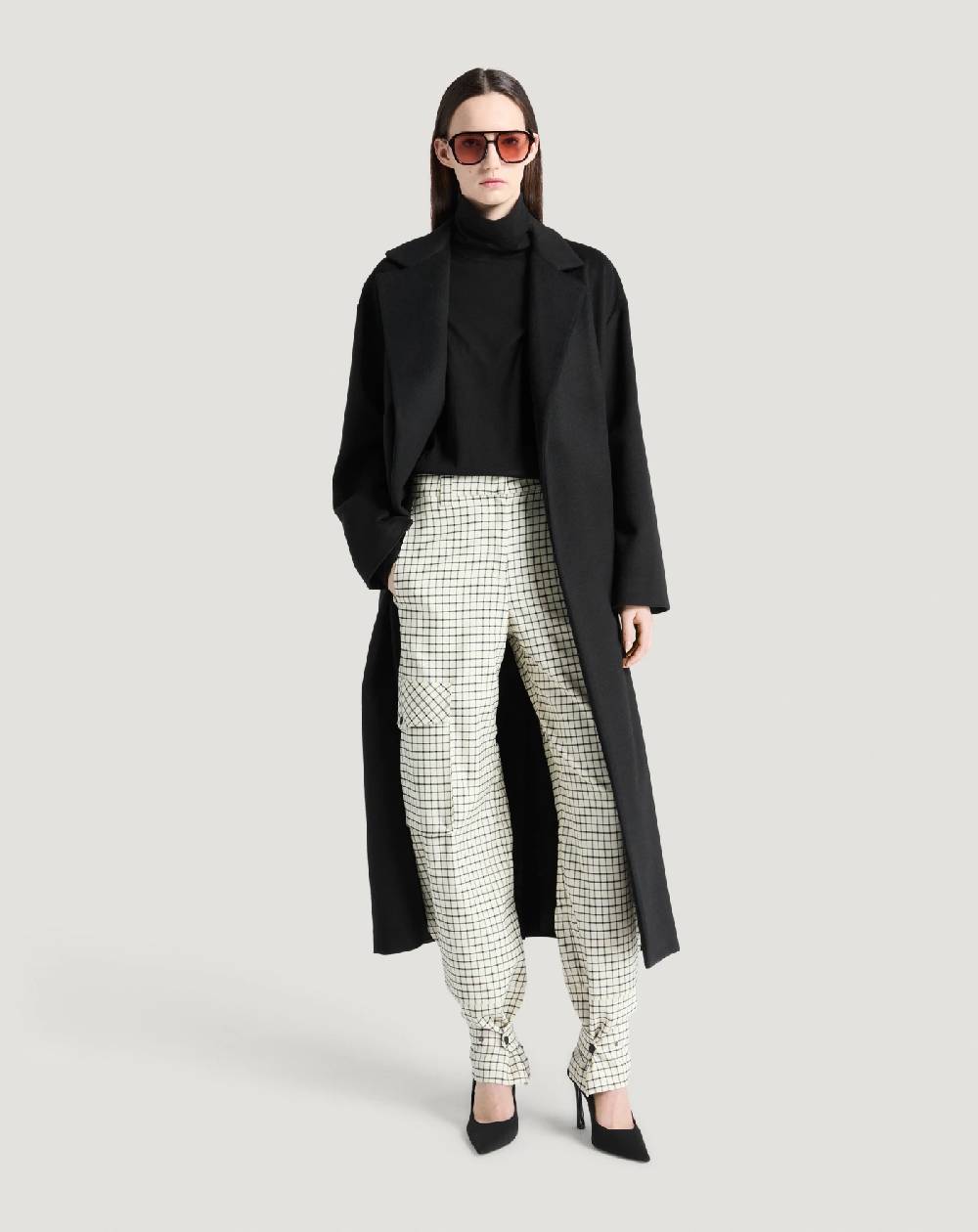 Pt Torino Pantaloni Giselle in lana stretch check Offerte