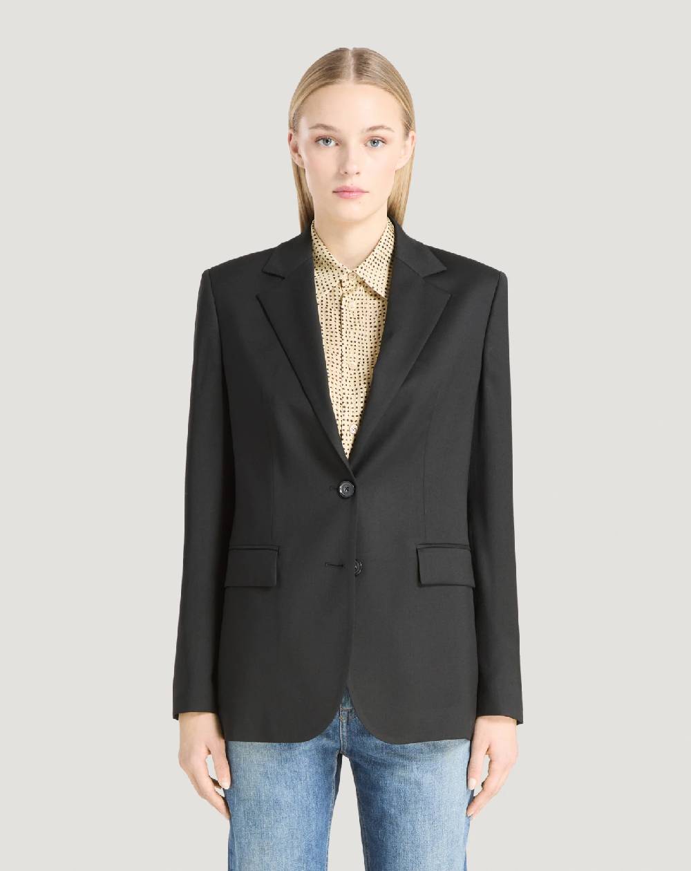 Pt Torino Blazer in twill di lana fluida Offerta speciale