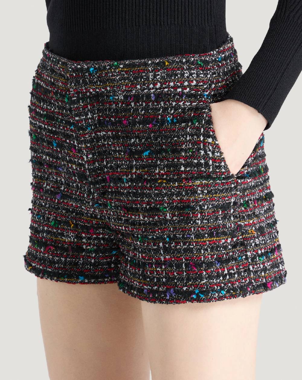 Pt Torino Shorts Julie in tweed multicolor Comprare a buon mercato