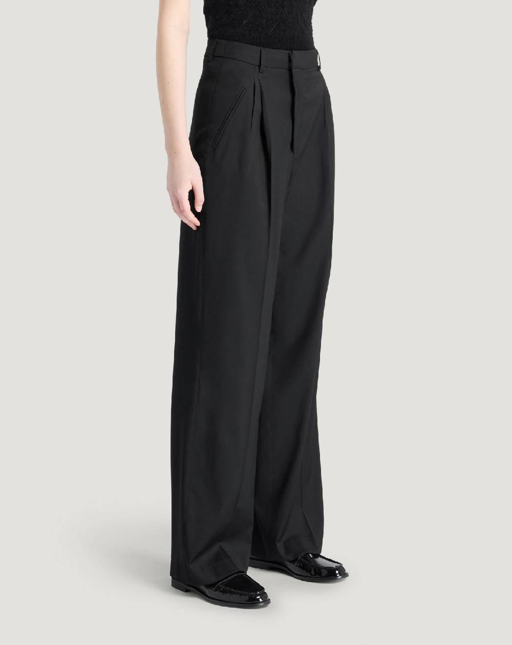 Pt Torino Pantaloni Vivian in twill di lana fluida Offerta Anniversario