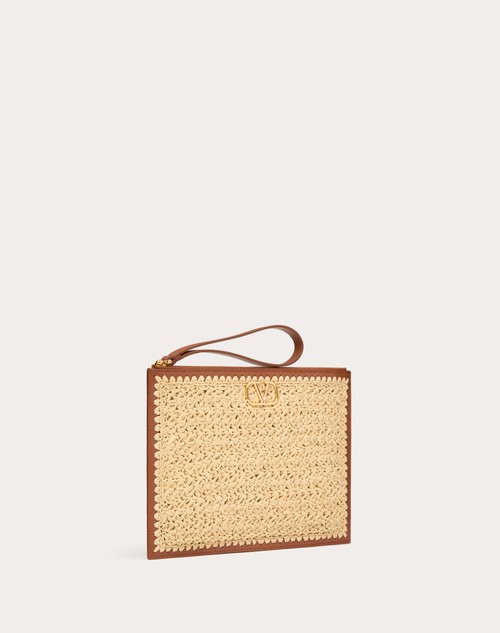 ﻿Red Valentino POCHETTE VLOGO SIGNATURE IN RAFIA In Vendita