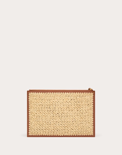 ﻿Red Valentino POCHETTE VLOGO SIGNATURE IN RAFIA In Vendita
