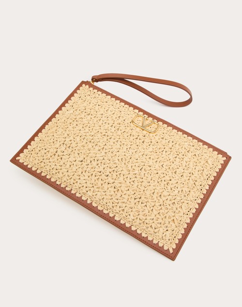 ﻿Red Valentino POCHETTE VLOGO SIGNATURE IN RAFIA In Vendita