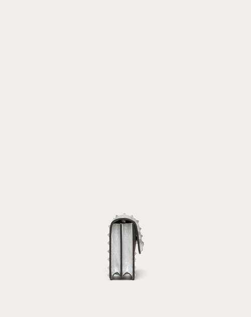 Red Valentino PORTAFOGLIO CON CATENA ROCKSTUD IN VITELLO GRANATO METALLIZZATO Vendita Economica