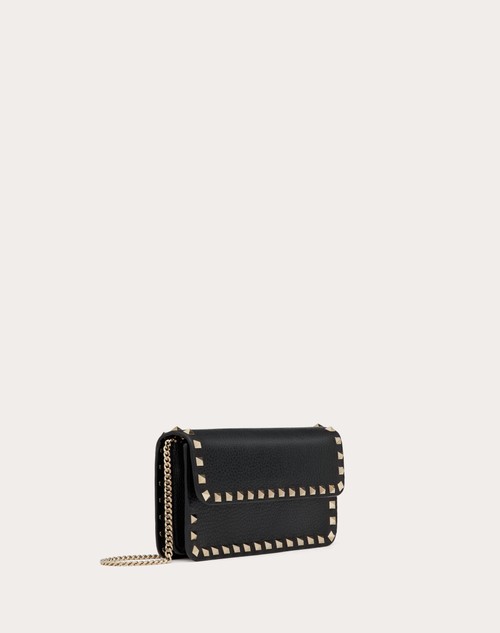 Red Valentino POUCH CON CATENA ROCKSTUD IN VITELLO GRANATO Negozio