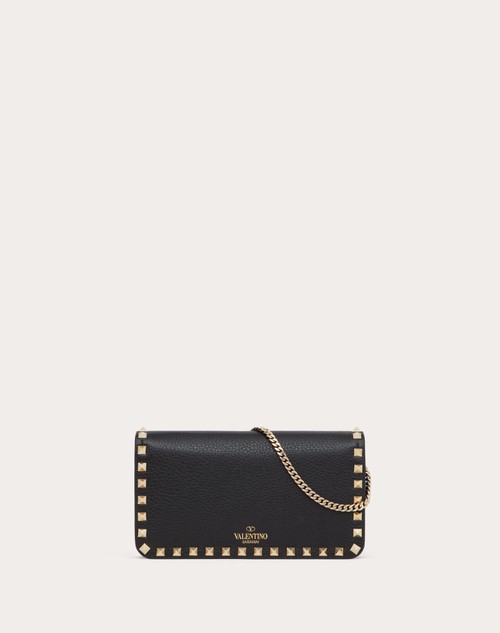 Red Valentino POUCH CON CATENA ROCKSTUD IN VITELLO GRANATO Negozio